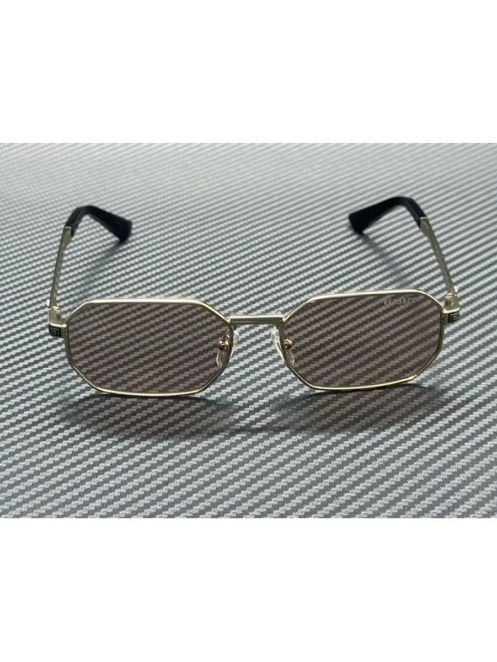 New Versace Men Pale Gold Sunglasses 54-16-145